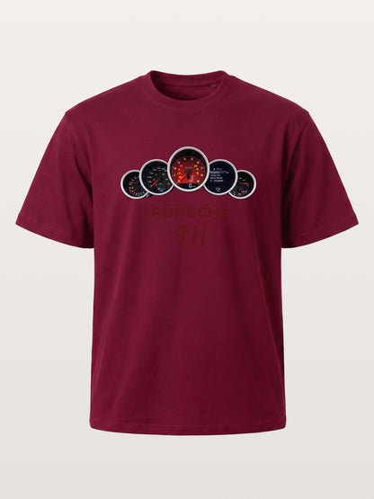 Five Piece Porsche 911 Gauge Cluster Gildan T-shirt