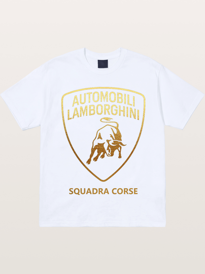 Lamborghini Squadra Corse Gold Shield Gildan T-shirt -----
