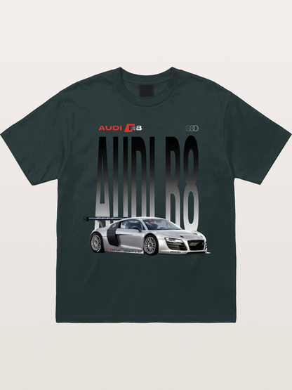 Silver Audi R8 GT3 Front Side View Gildan T-shirt