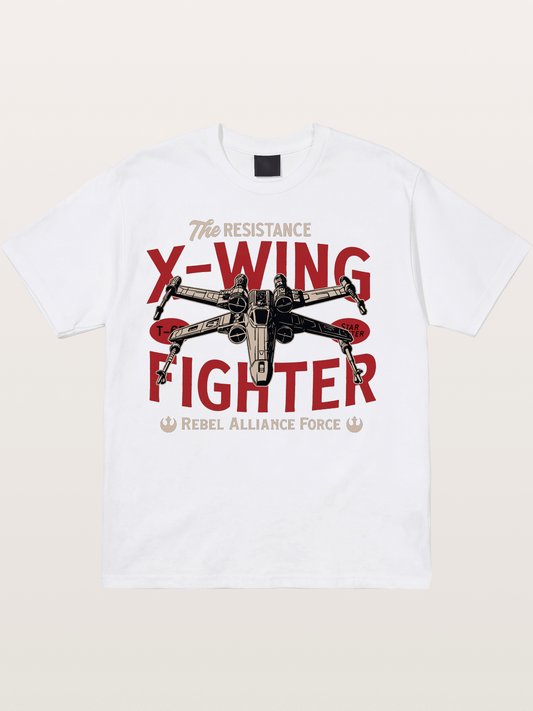 Resistance X-Wing Fighter Retro Design Cotton T-shirt