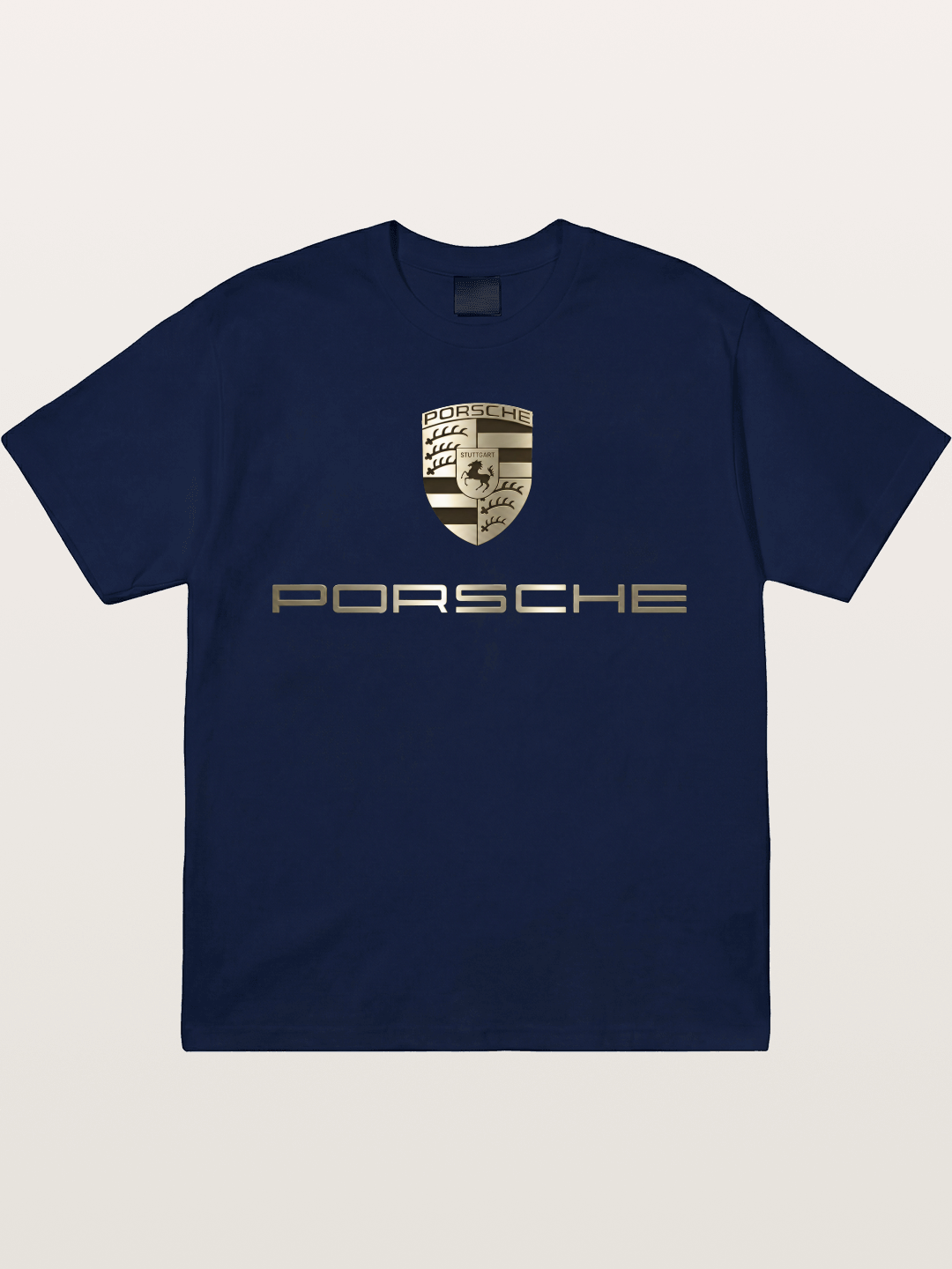 Metallic Porsche Shield Logo Gildan T-shirt