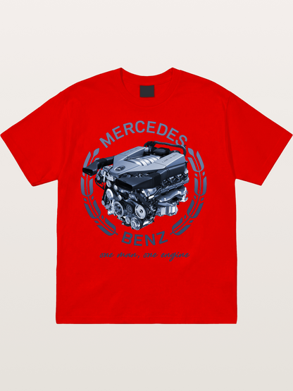 Benz V8 Engine Technical View Cotton T-shirt