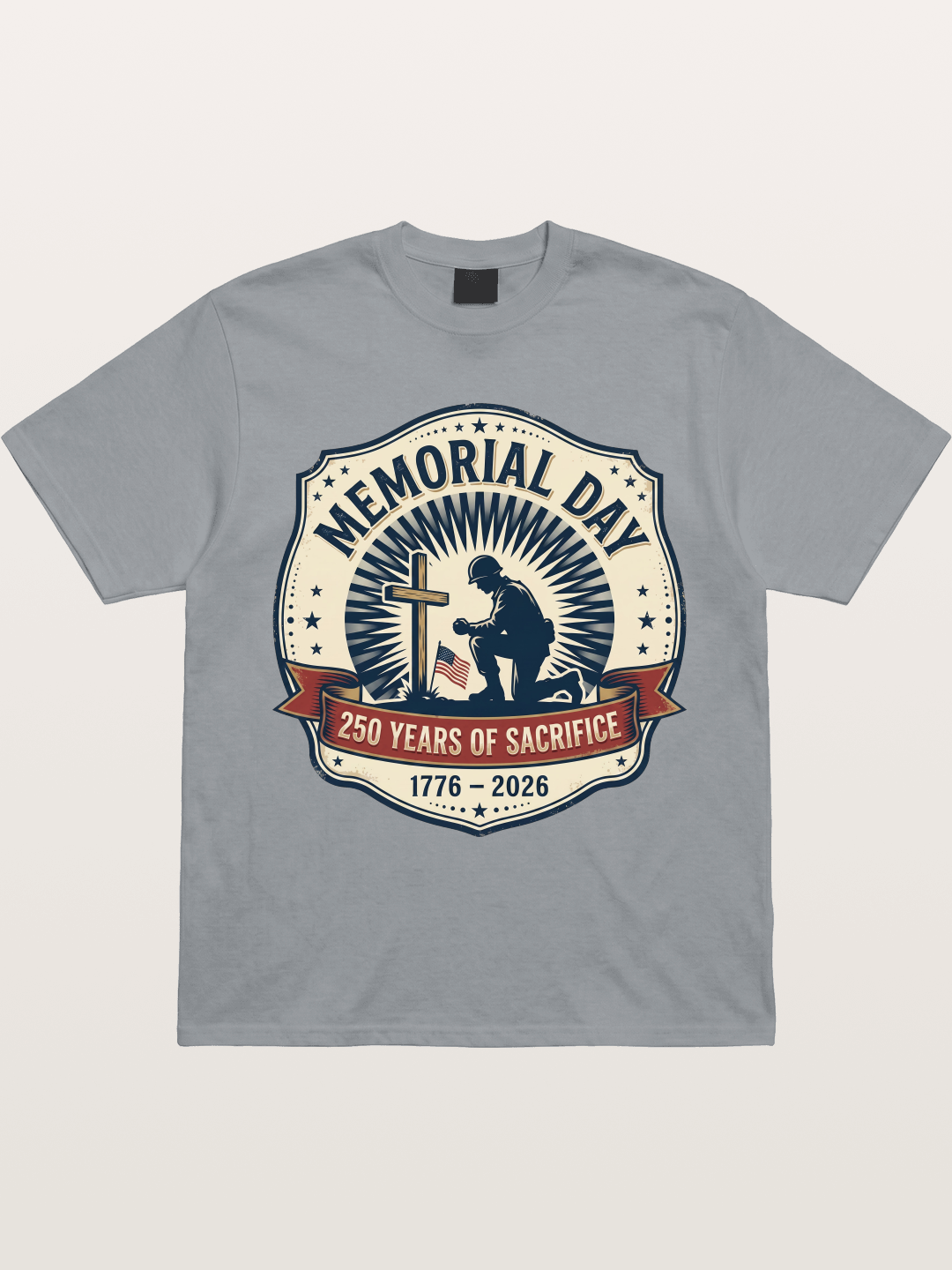 Memorial Day Vintage Sacrifice Badge Gildan T-shirt