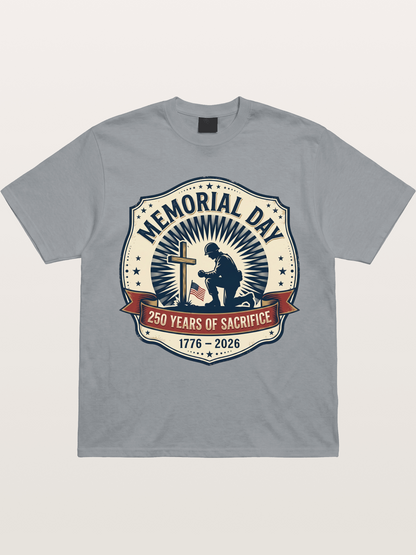 Memorial Day Vintage Sacrifice Badge Gildan T-shirt