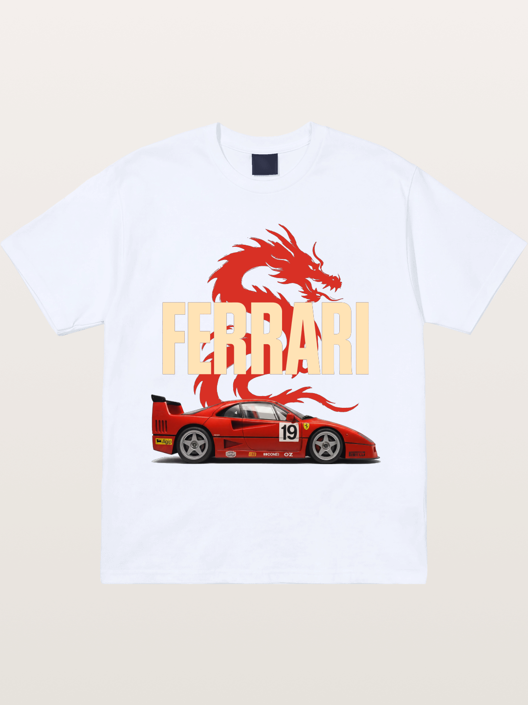 Ferrari F40 Red Dragon Theme Gildan T-shirt