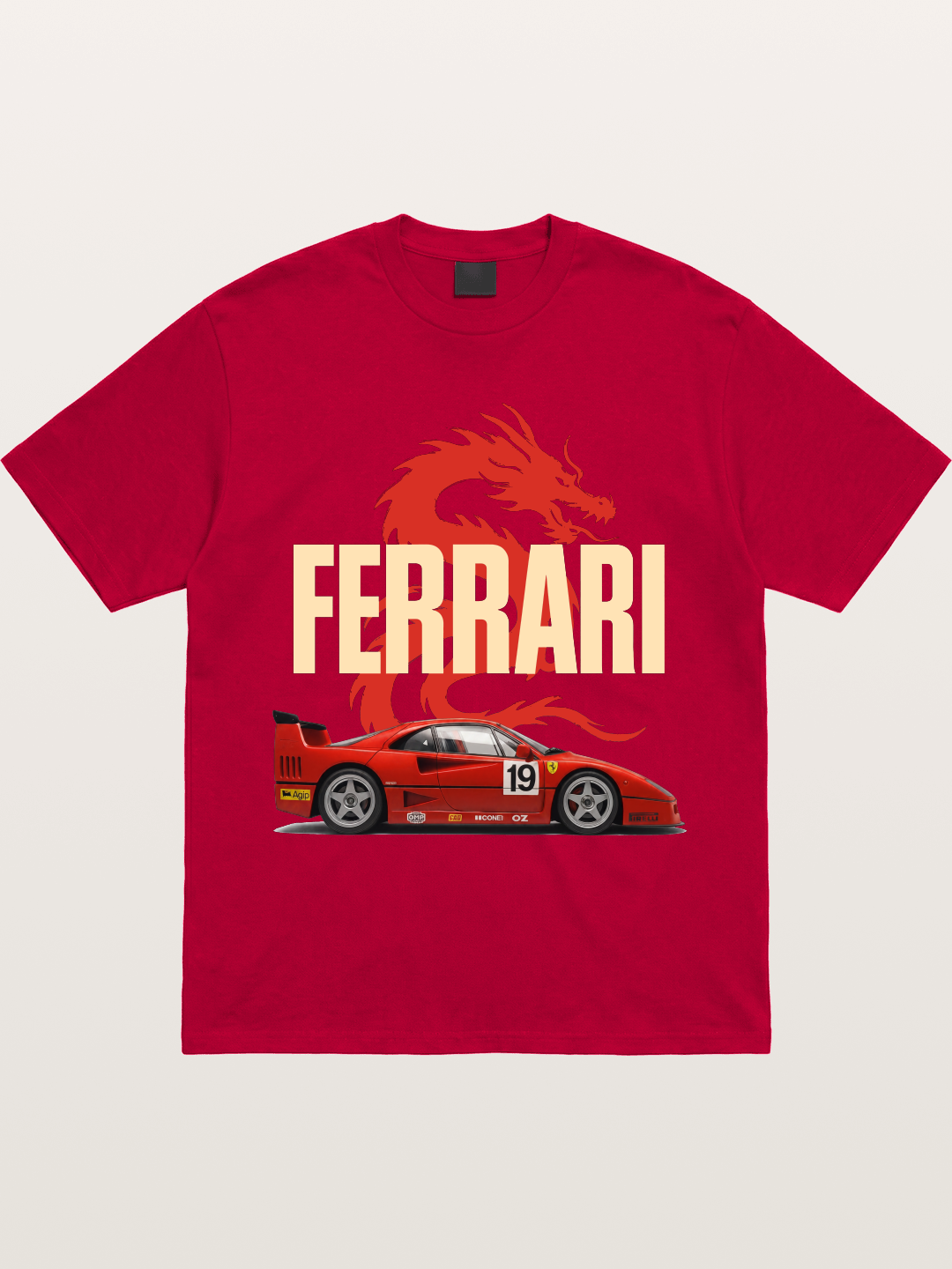 Ferrari F40 Red Dragon Theme Gildan T-shirt