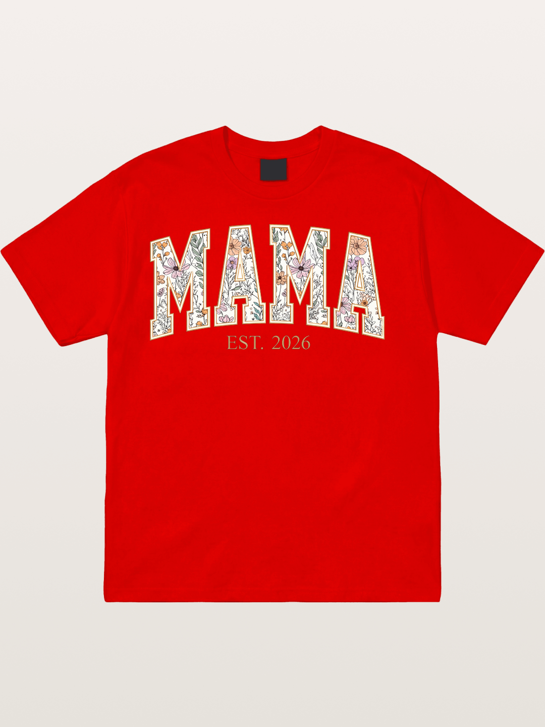 Floral Mama Est 2026 Design Cotton T-shirt