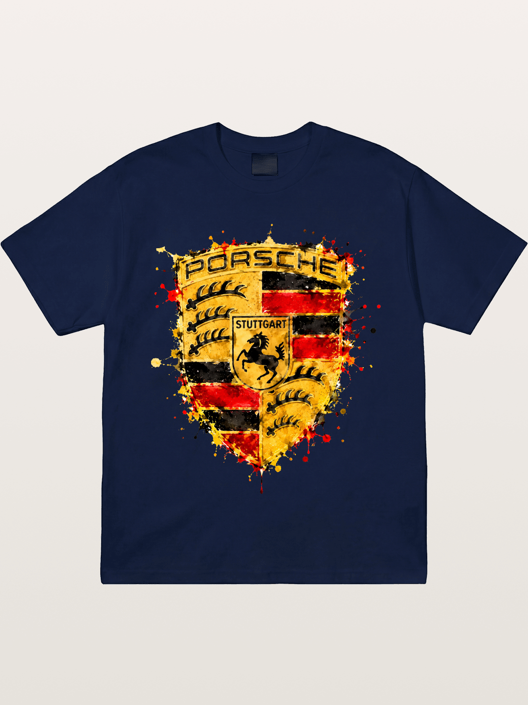 Porsche Splash Crest Design Gildan T-shirt