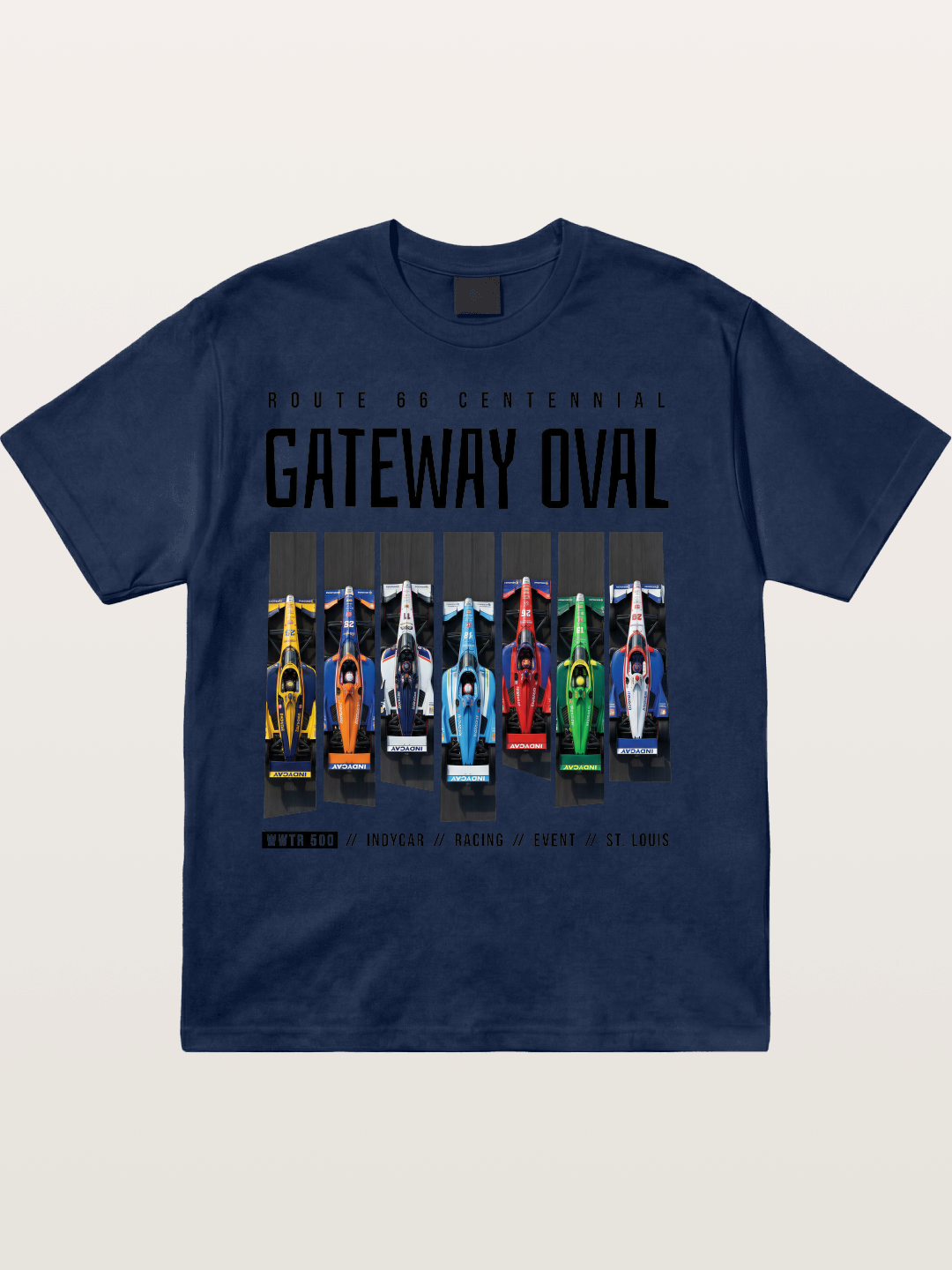 Vertical Grid Gateway Oval Art Cotton T-shirt