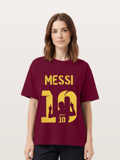Messi No.10 Gold Silhouette Gildan T-shirt
