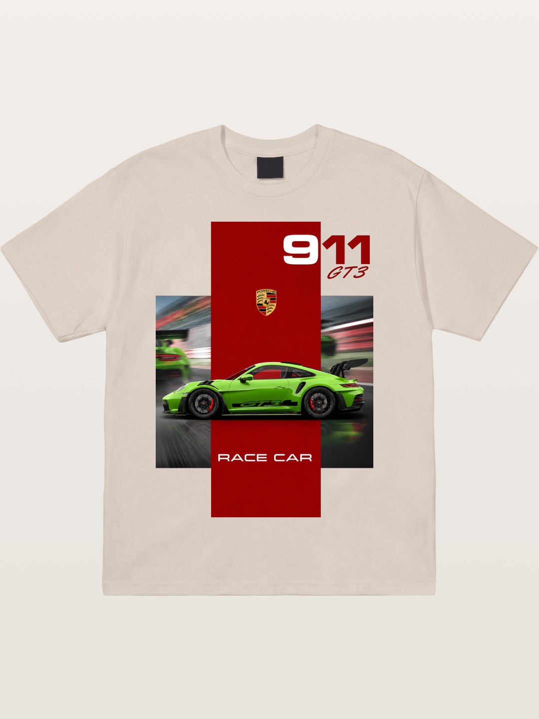 Porsche 911 GT3 Green Race Car Cotton T-shirt