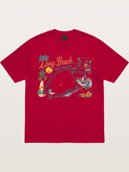 Long Beach Circuit Track Map Graphic Gildan T-shirt
