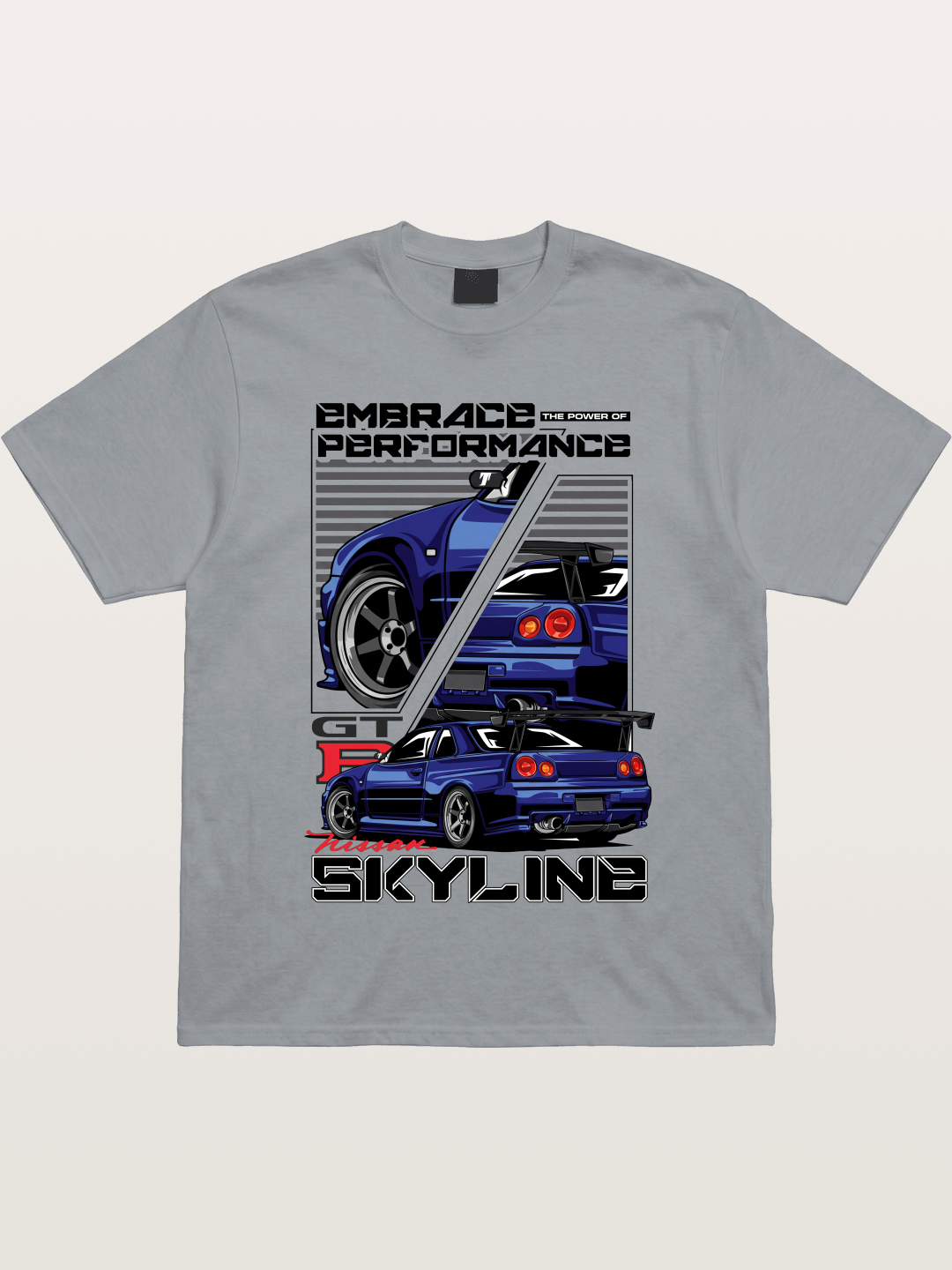 Nissan Skyline GT-R R34 Split View Gildan T-shirt