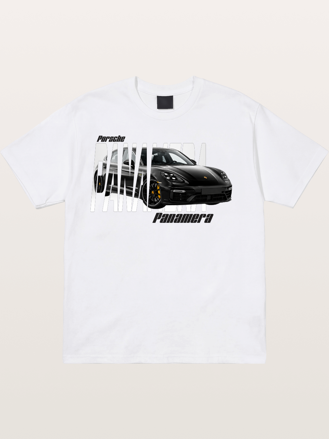 Porsche Panamera Typography Print Cotton T-shirt