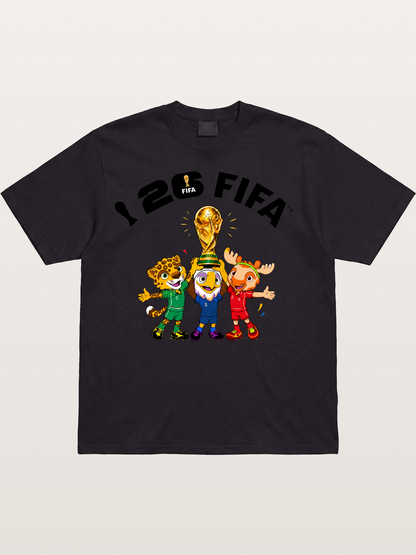2026 FIFA Mascots Trophy Graphic Cotton T-shirt