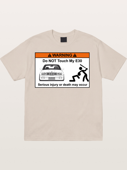 E30 Warning Sticker Print Cotton T-shirt