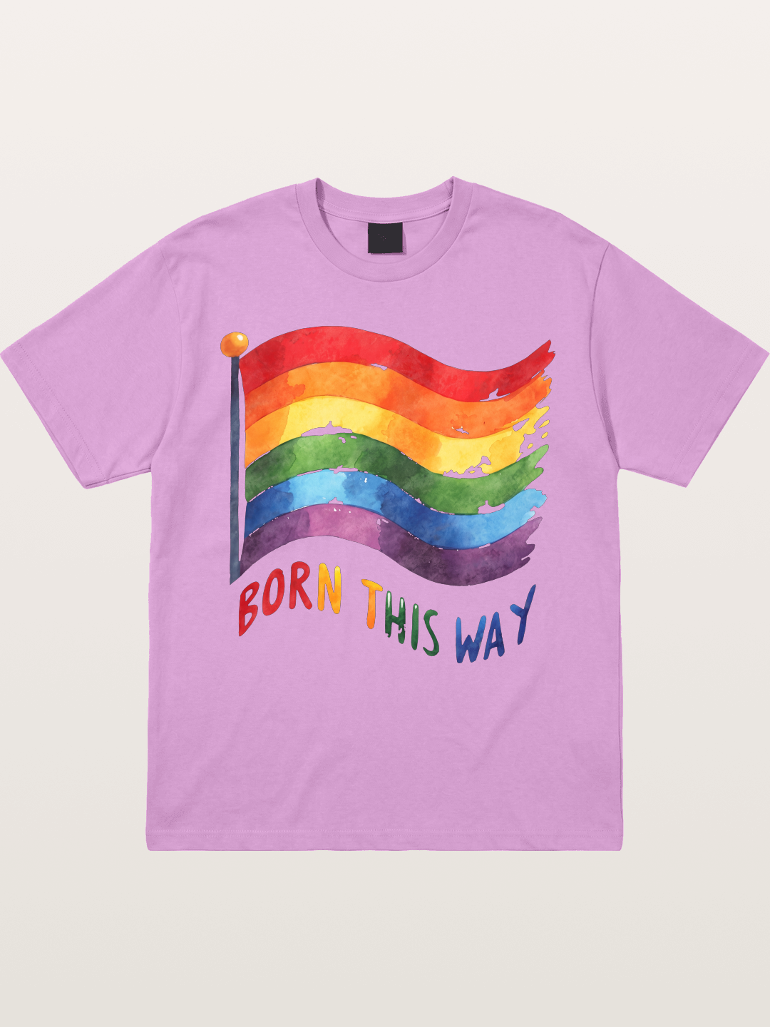 Born This Way Watercolor Rainbow Flag Gildan T-shirt