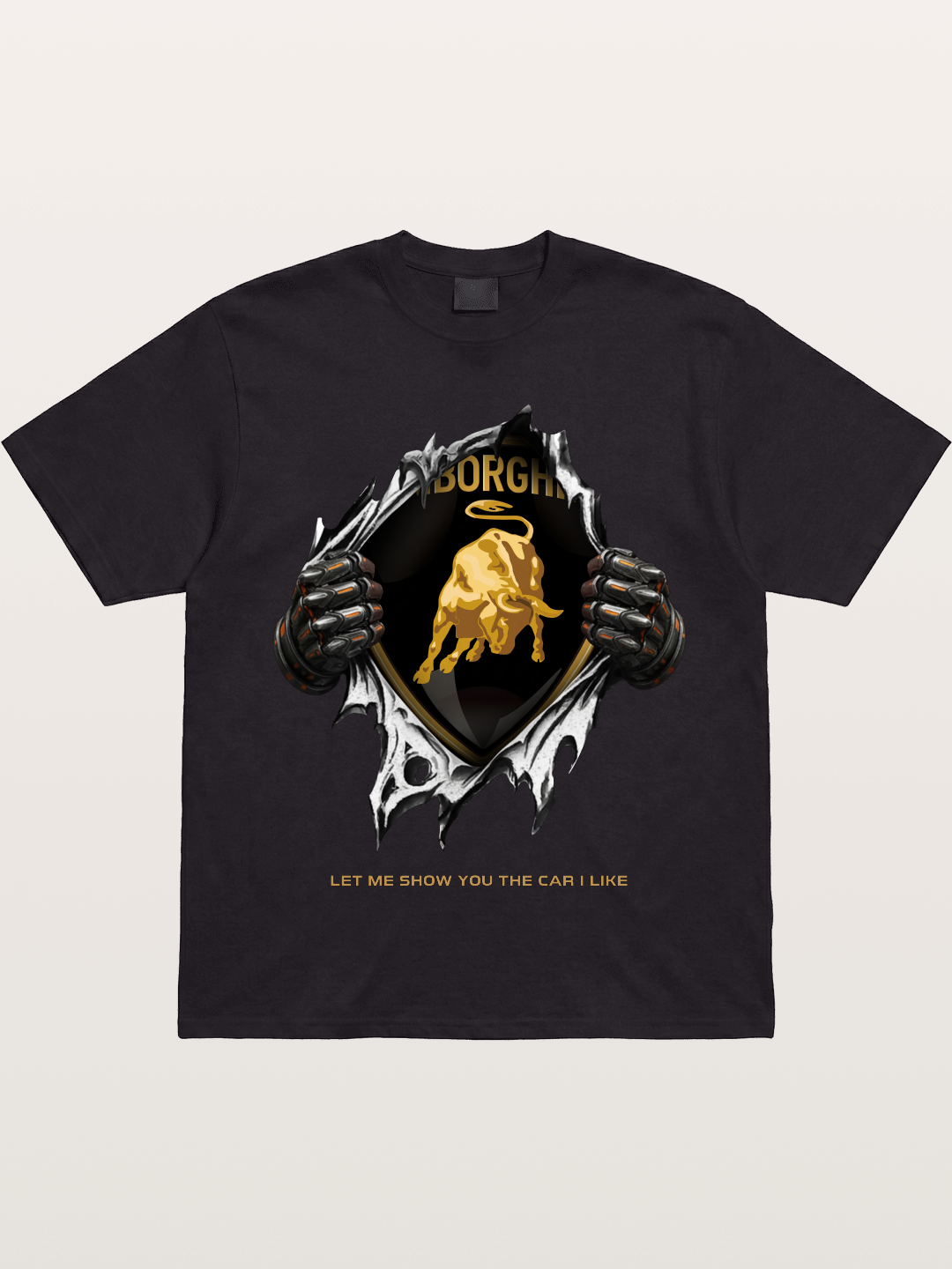 Lamborghini Bull Crest Tear Through Gildan T-shirt
