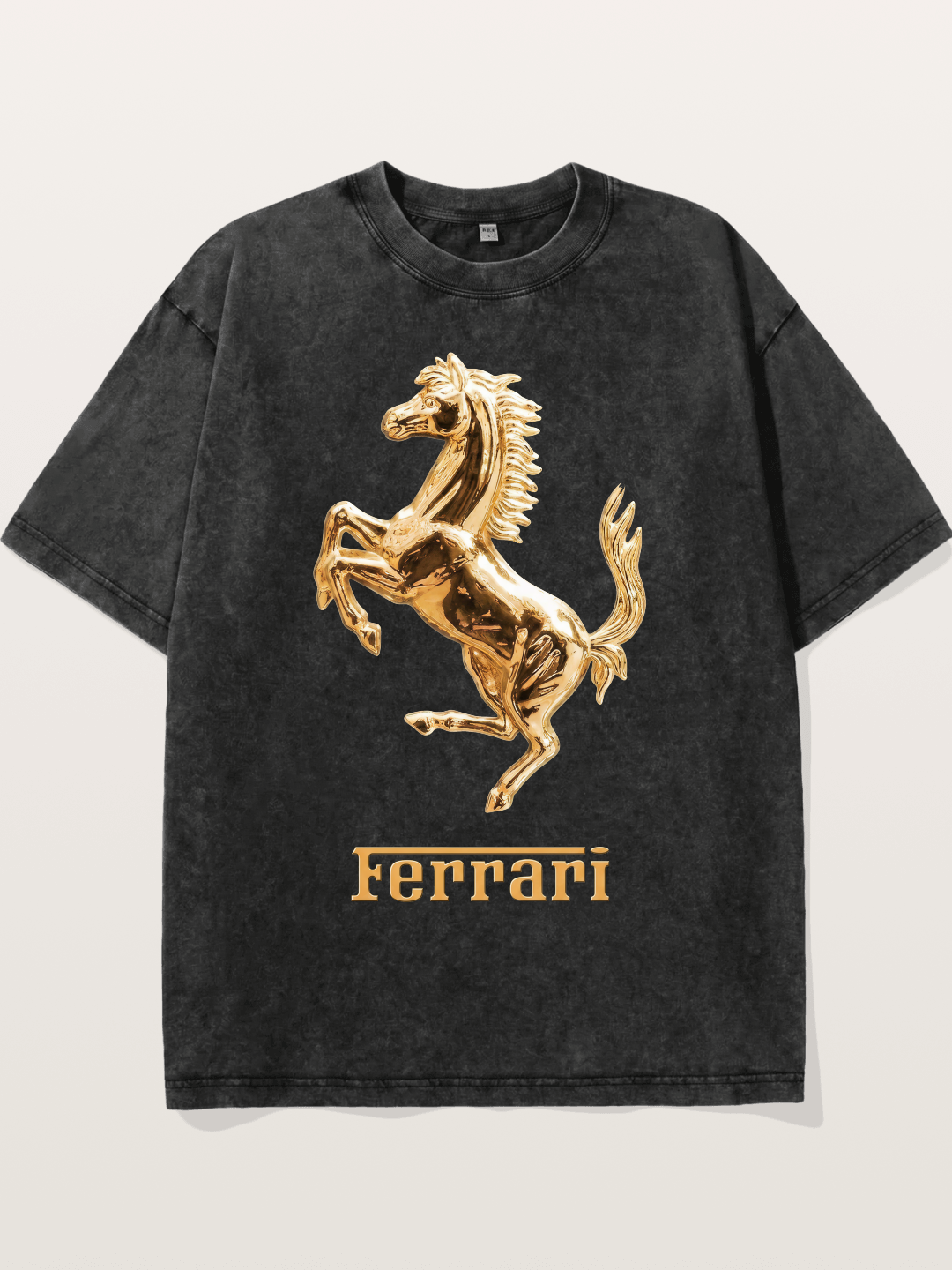 Ferrari Golden Prancing Horse Washed T-shirt