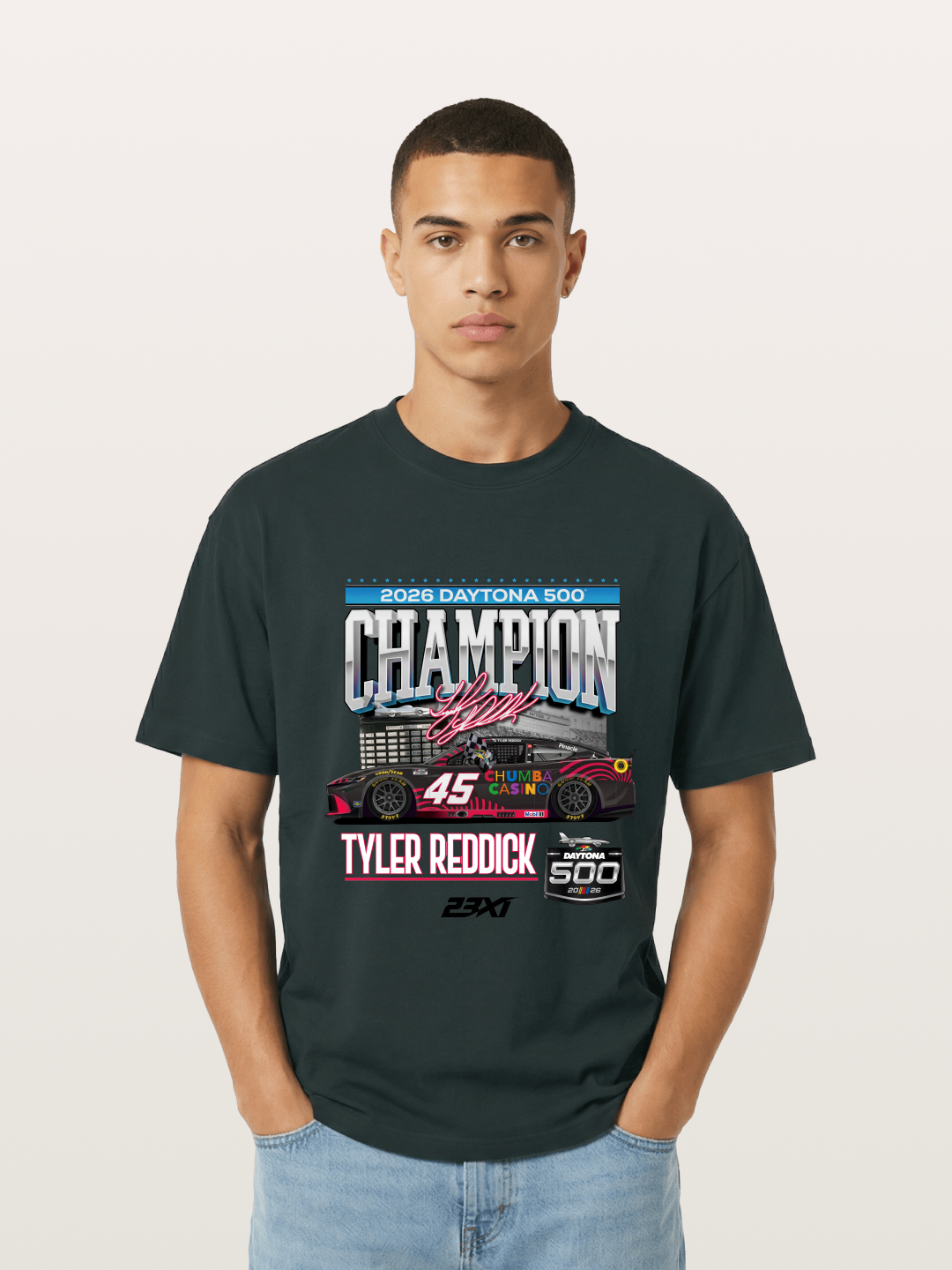 Tyler Reddick Daytona 500 Champion Print Gildan T-shirt