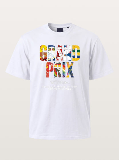 2026 British Grand Prix Multi-Flag Typography Gildan T-shirt