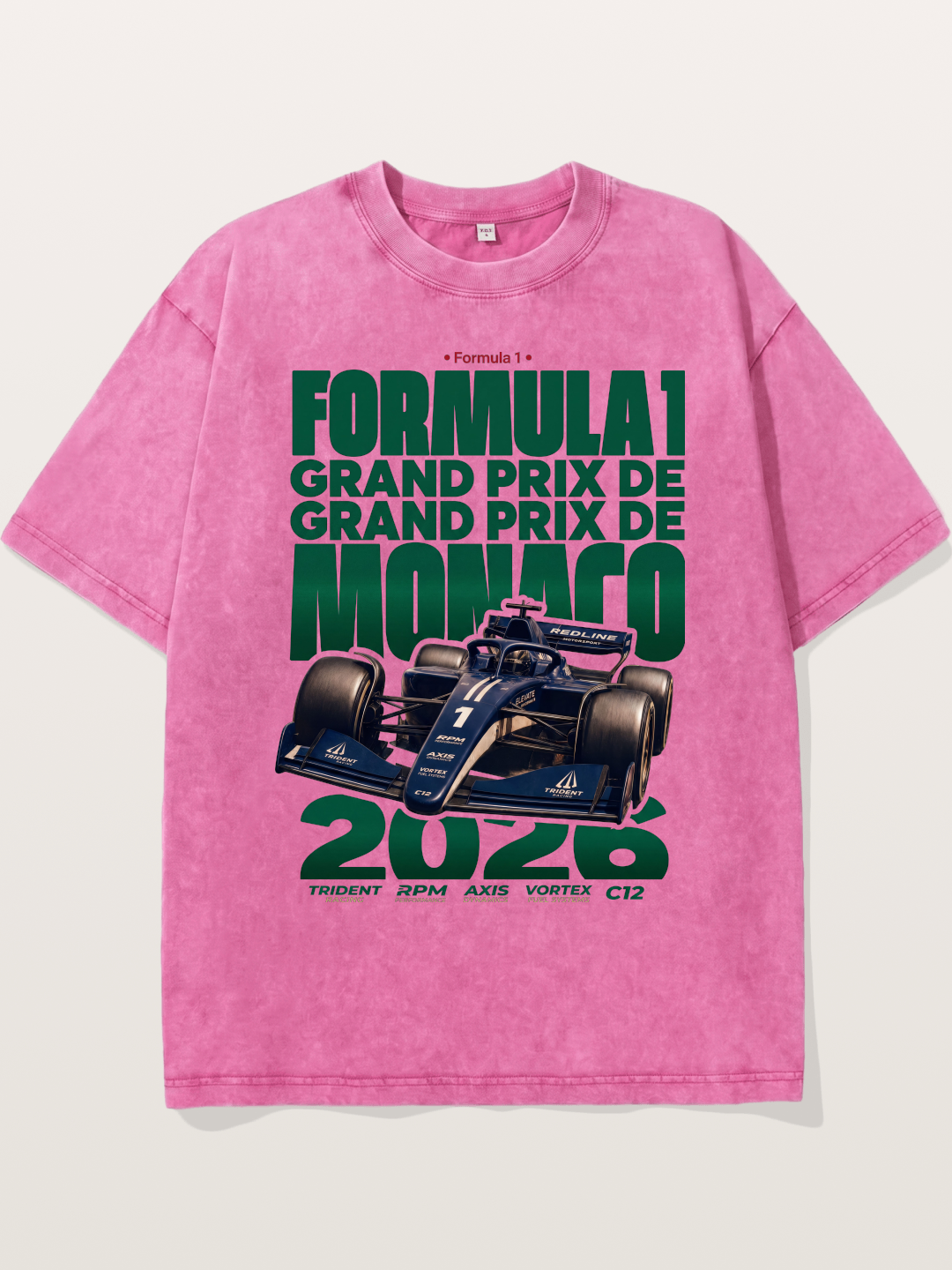 Navy Monaco F1 Grand Prix Art Washed T-shirt