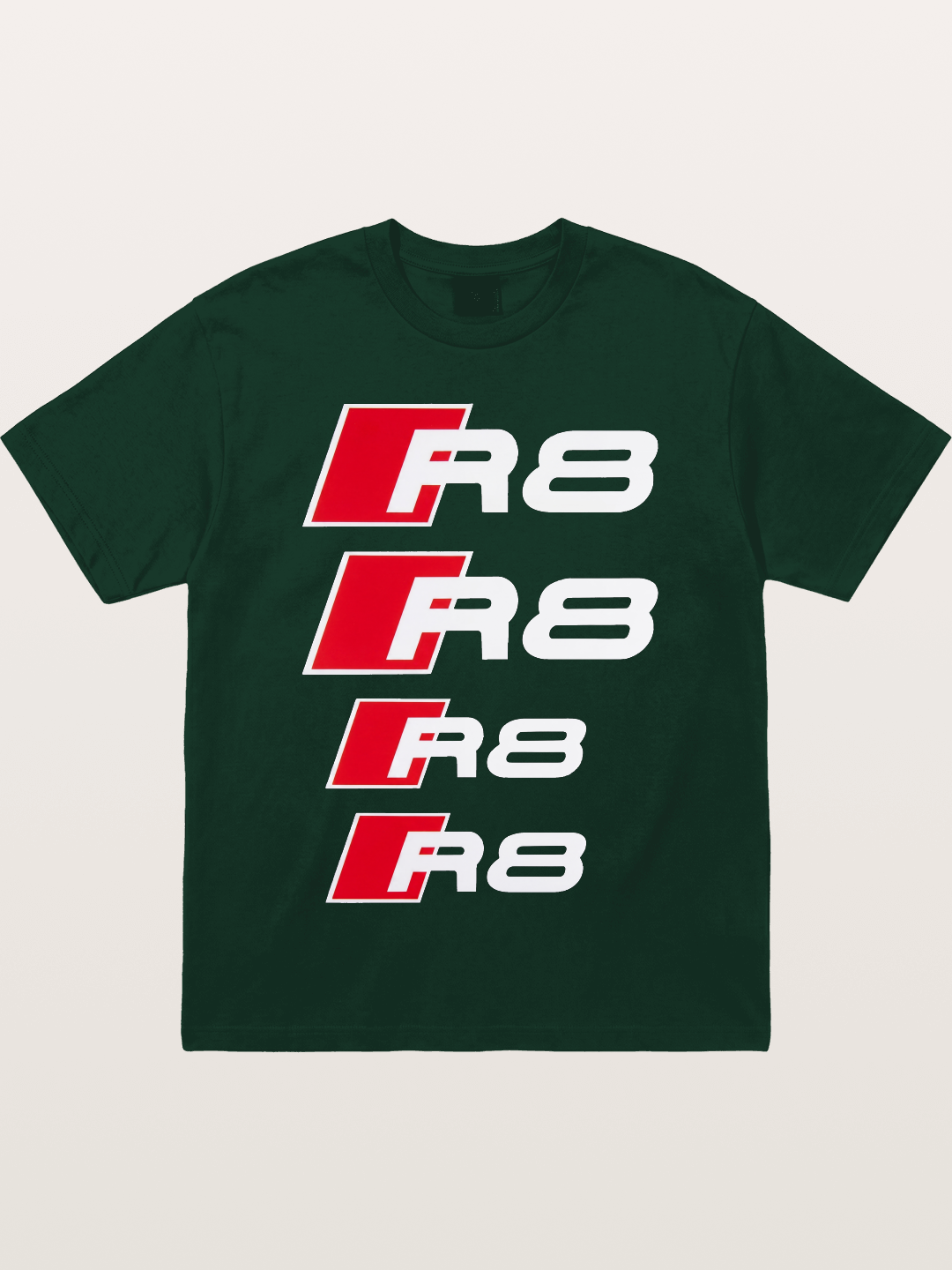 Audi R8 Red Repeated Text Gildan T-shirt