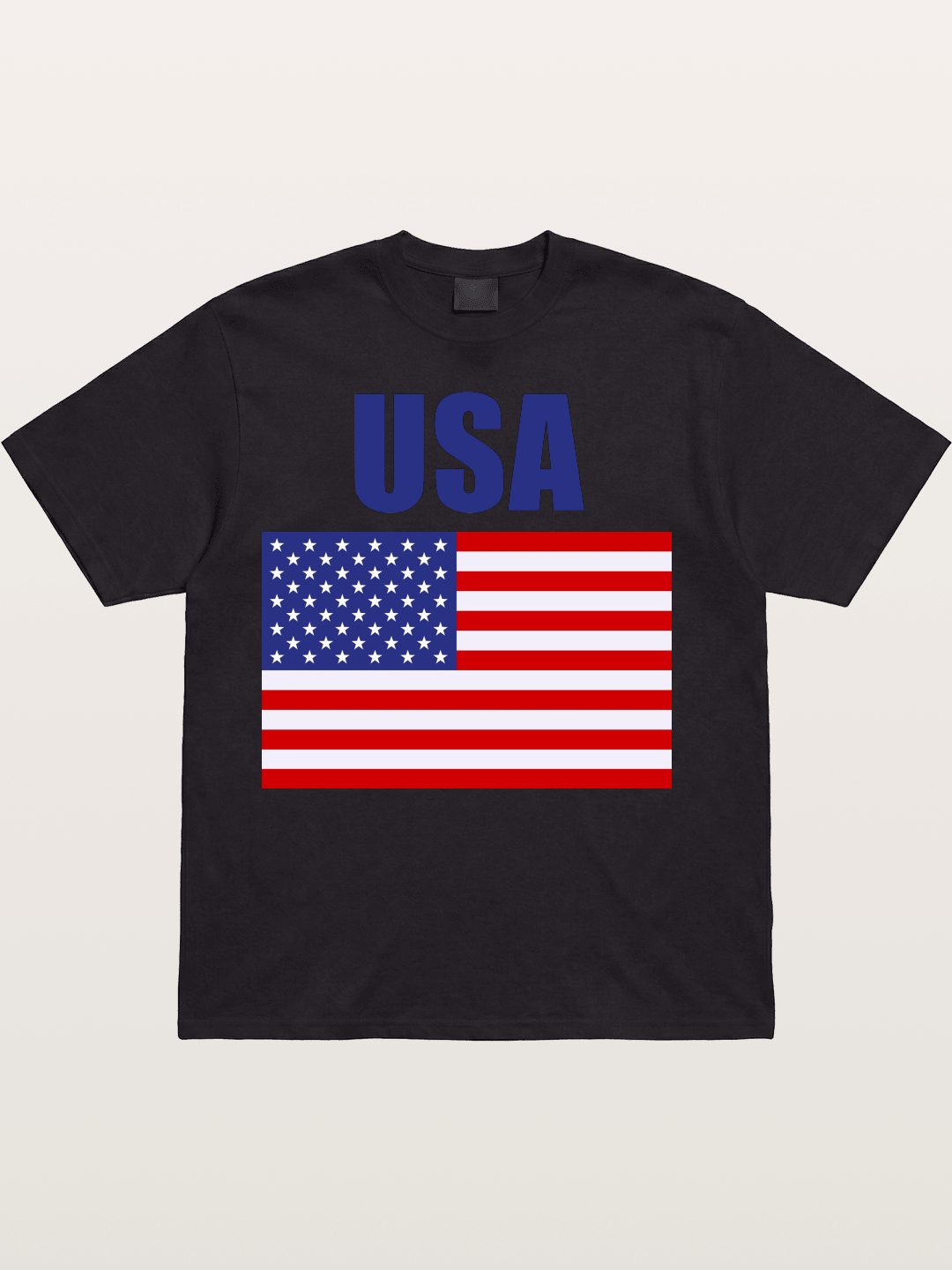 Simple USA American Flag Cotton T-shirt