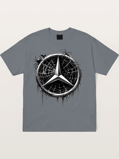 Mercedes Spider Web Logo Art Cotton T-shirt
