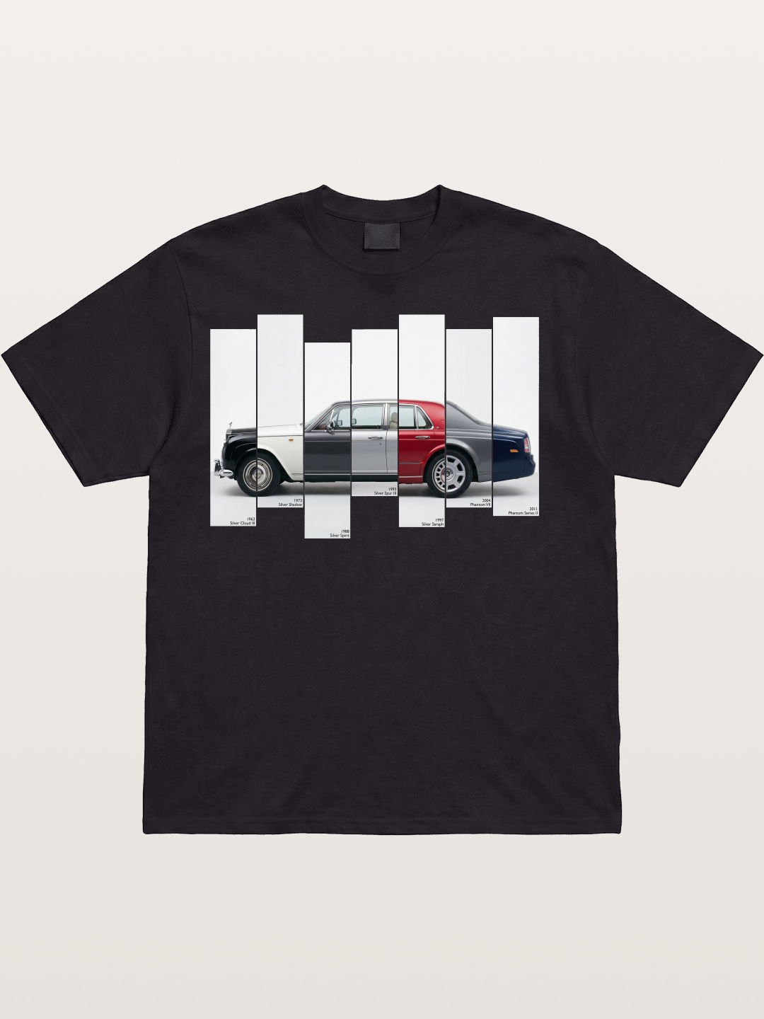Multi-Color Rolls Royce Timeline Cotton T-shirt