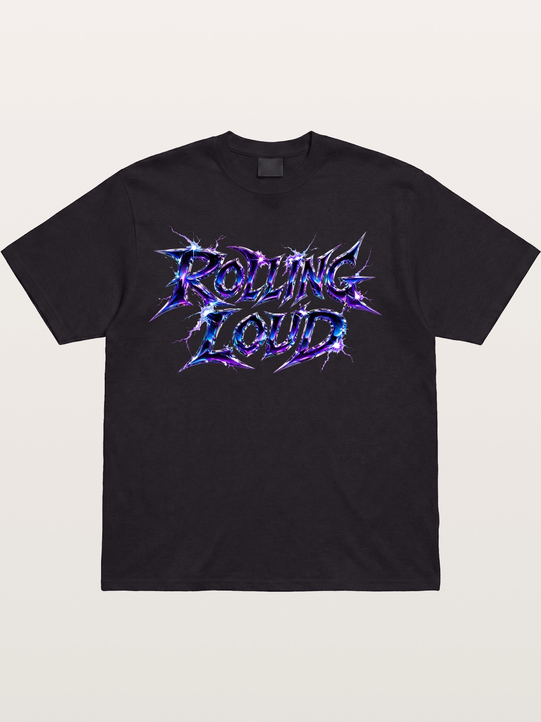 Rolling Loud Blue Lightning Font Cotton T-shirt