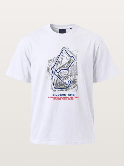Silverstone Circuit Blueprint Layout Gildan T-shirt