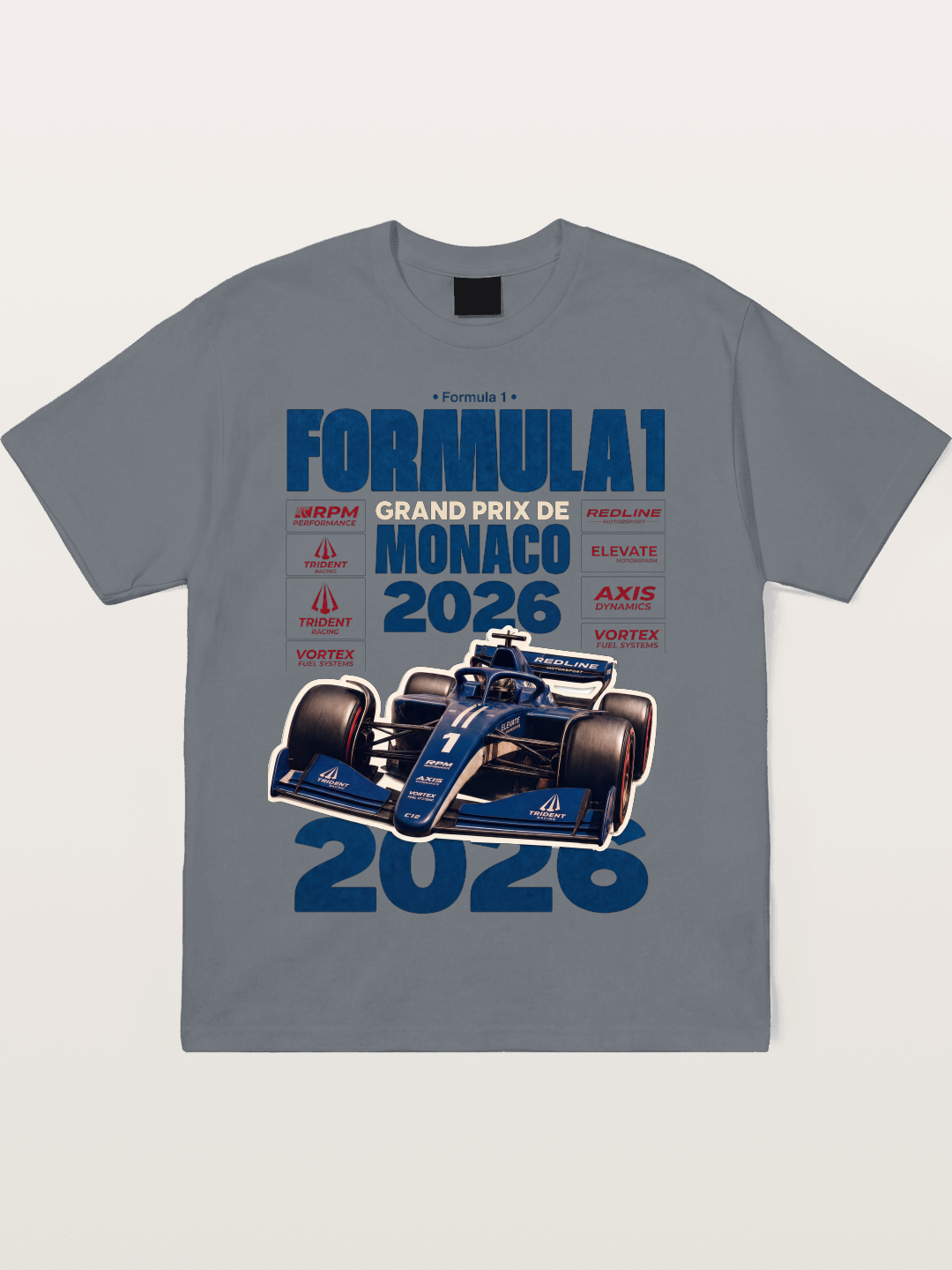 Deep Blue Monaco F1 2026 Card Cotton T-shirt