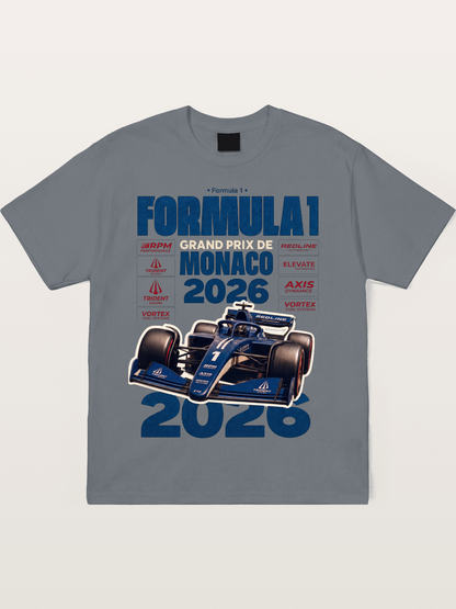 Deep Blue Monaco F1 2026 Card Cotton T-shirt