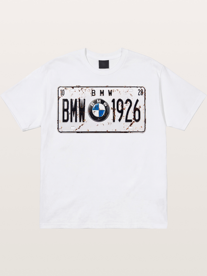 Vintage BMW License Plate Decor Cotton T-shirt