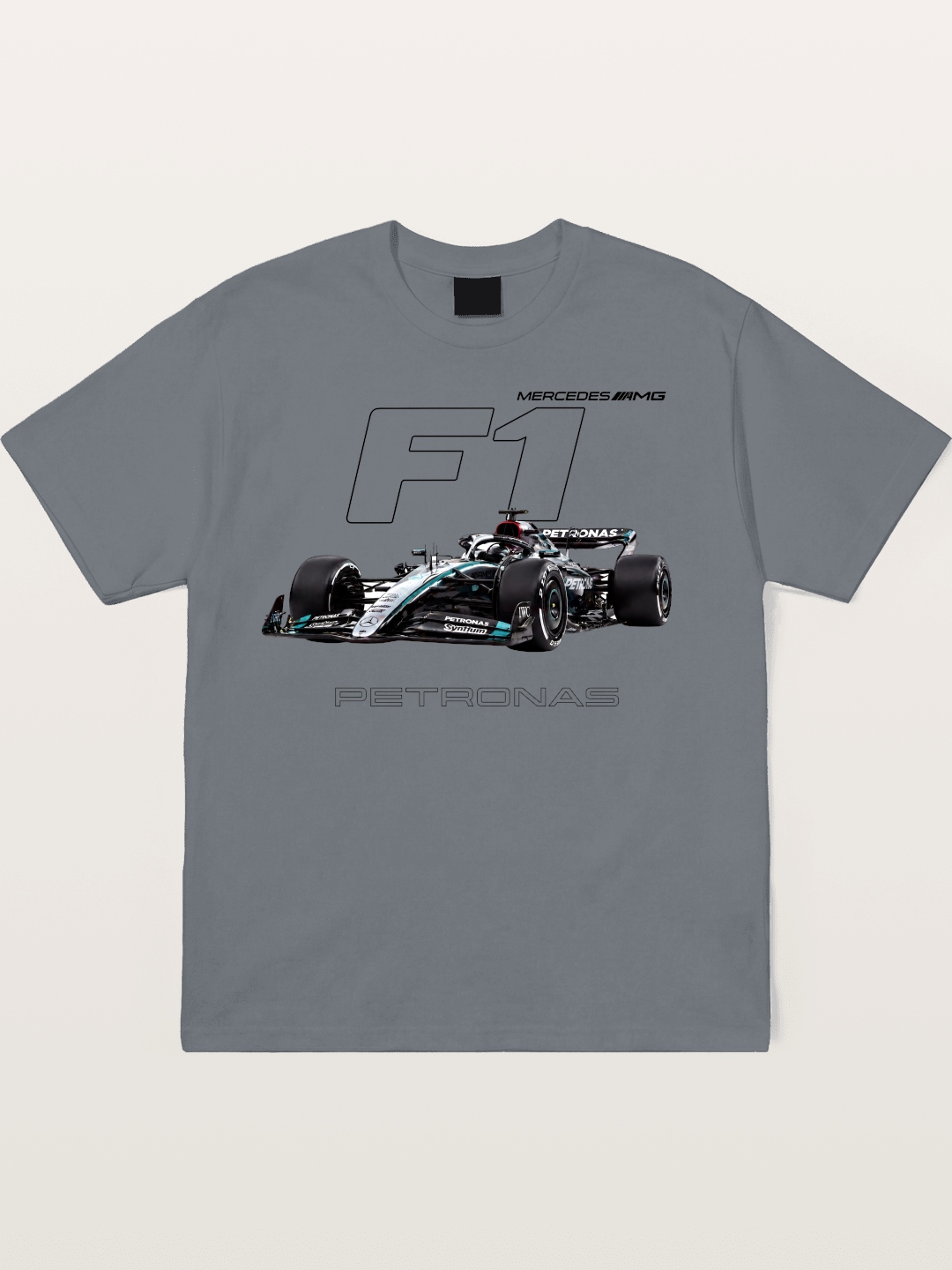 Mercedes F1 Formula Car Print Cotton T-shirt