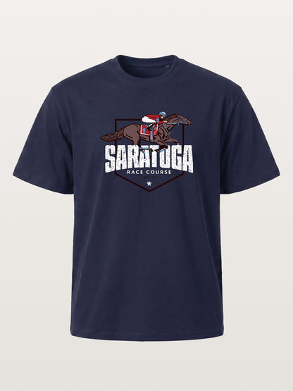 Saratoga Jockey And Horse Illustration Gildan T-shirt