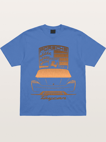Porsche Taycan Copper Line Art Gildan T-shirt
