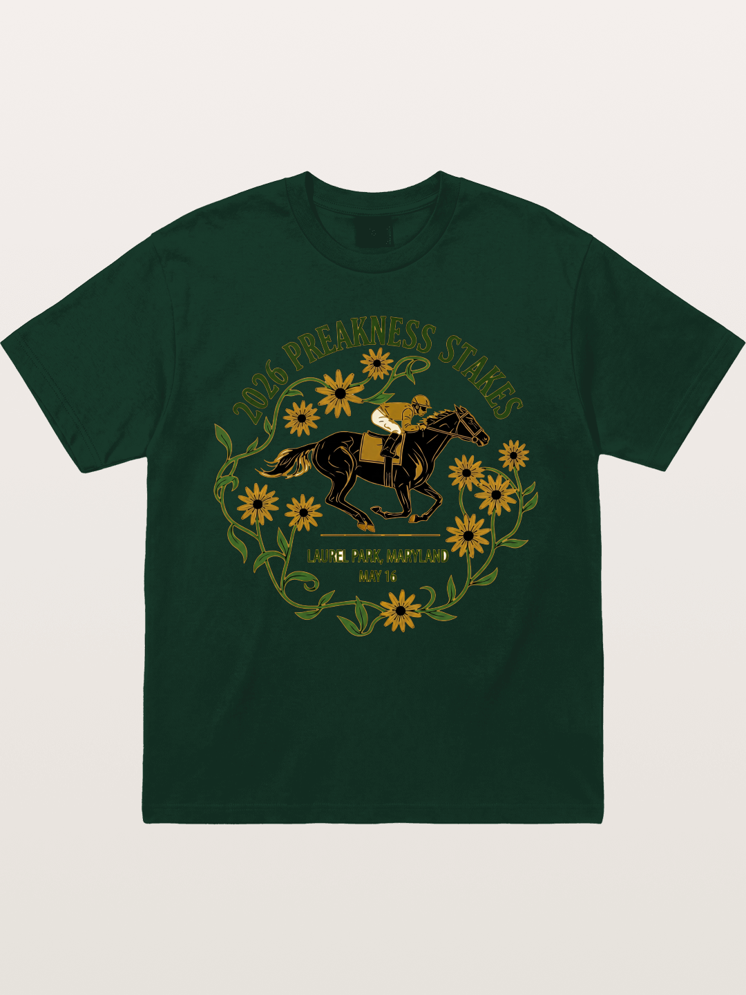 Preakness Stakes Laurel Wreath Badge Gildan T-shirt
