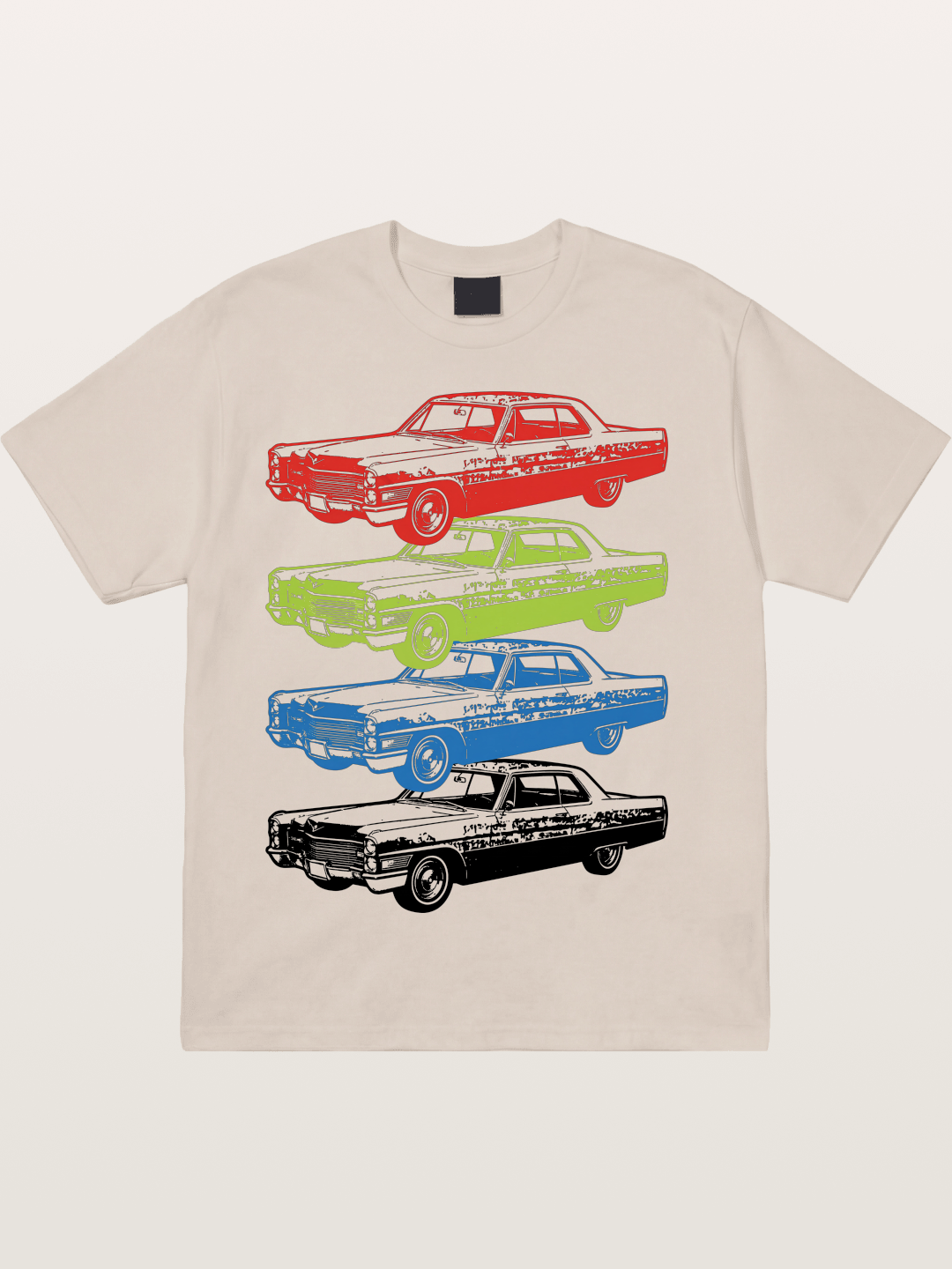 Classic Car Evolution Print Cotton T-shirt