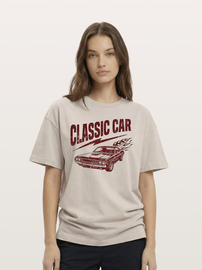 Classic Car Run Cotton T-shirt