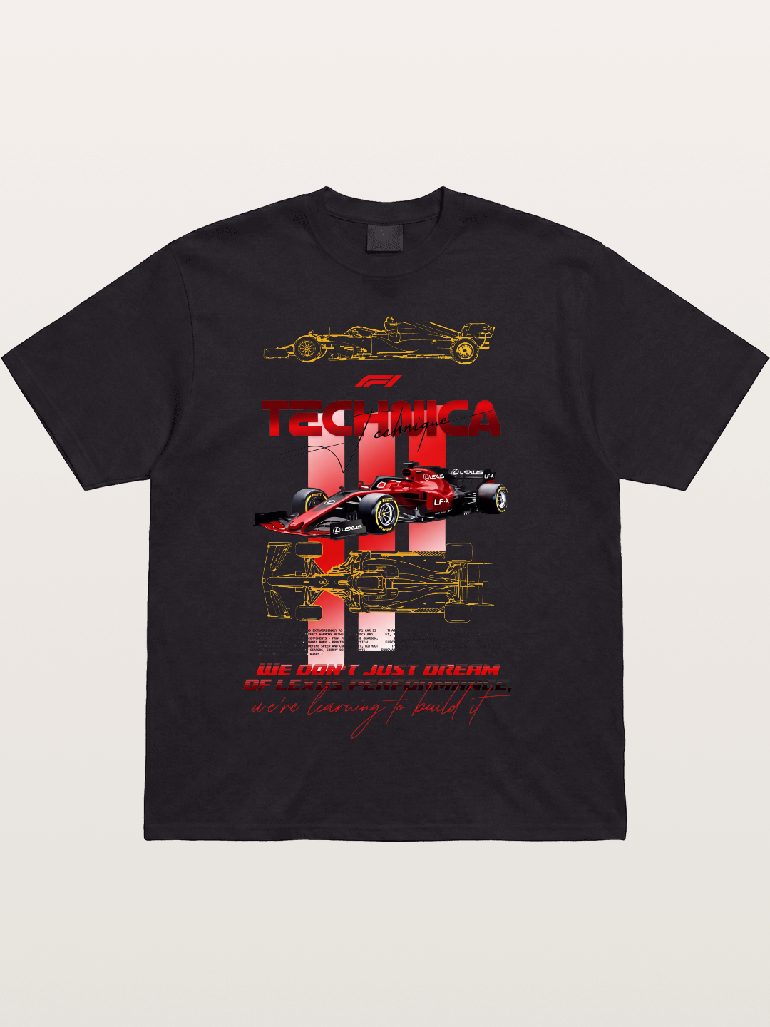 Red F1 Lexus Tech Racing Card Cotton T-shirt
