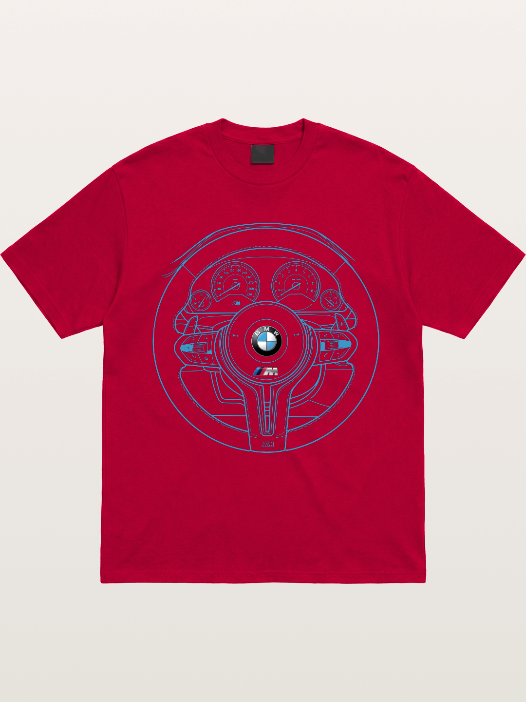 BMW M Vintage Steering Wheel Draft Gildan T-shirt