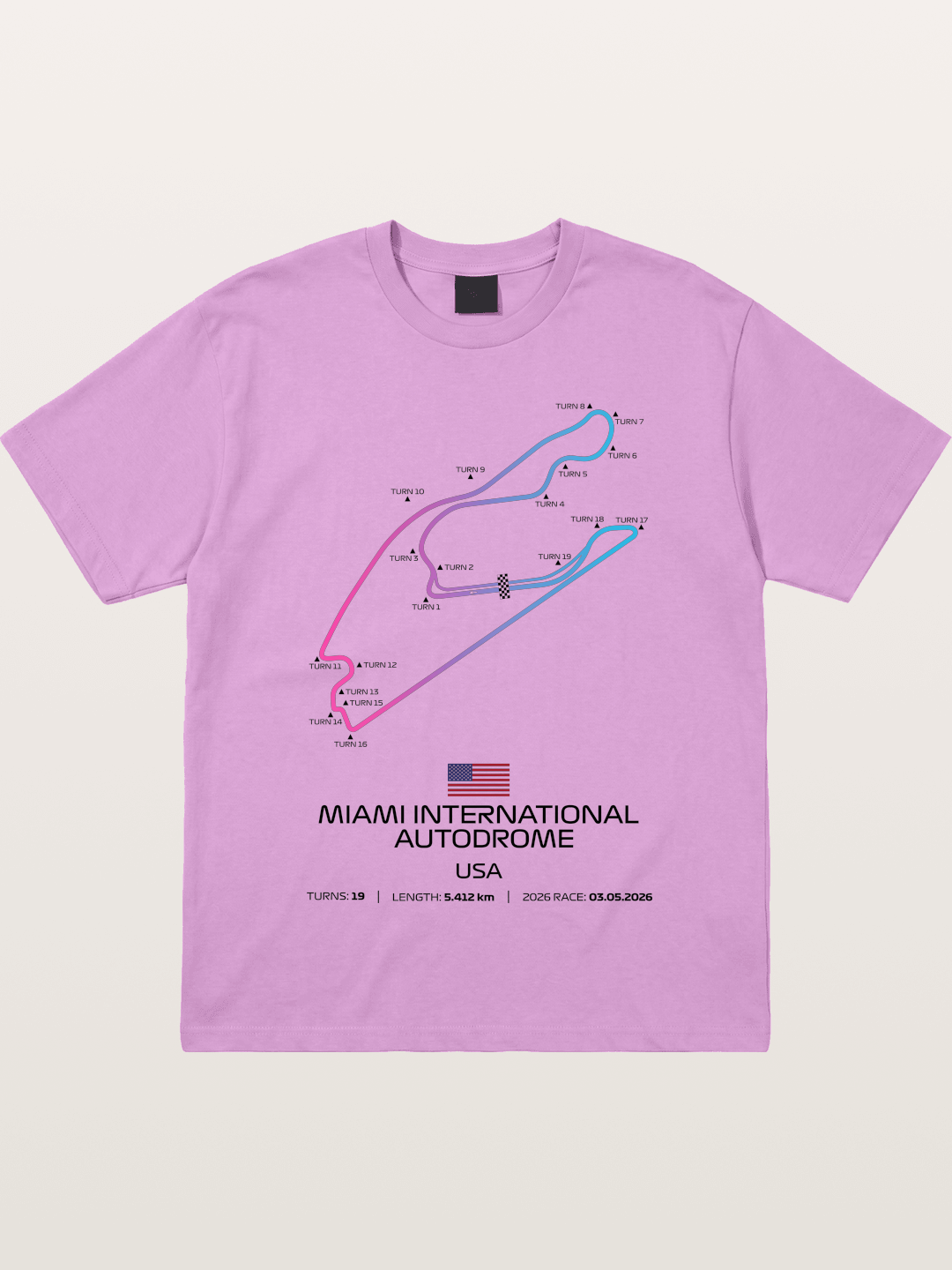 Miami Autodrome F1 Track Map Gildan T-shirt