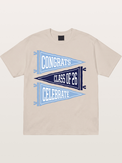 lass Of 26 Graduation Pennant Set Cotton T-shirt