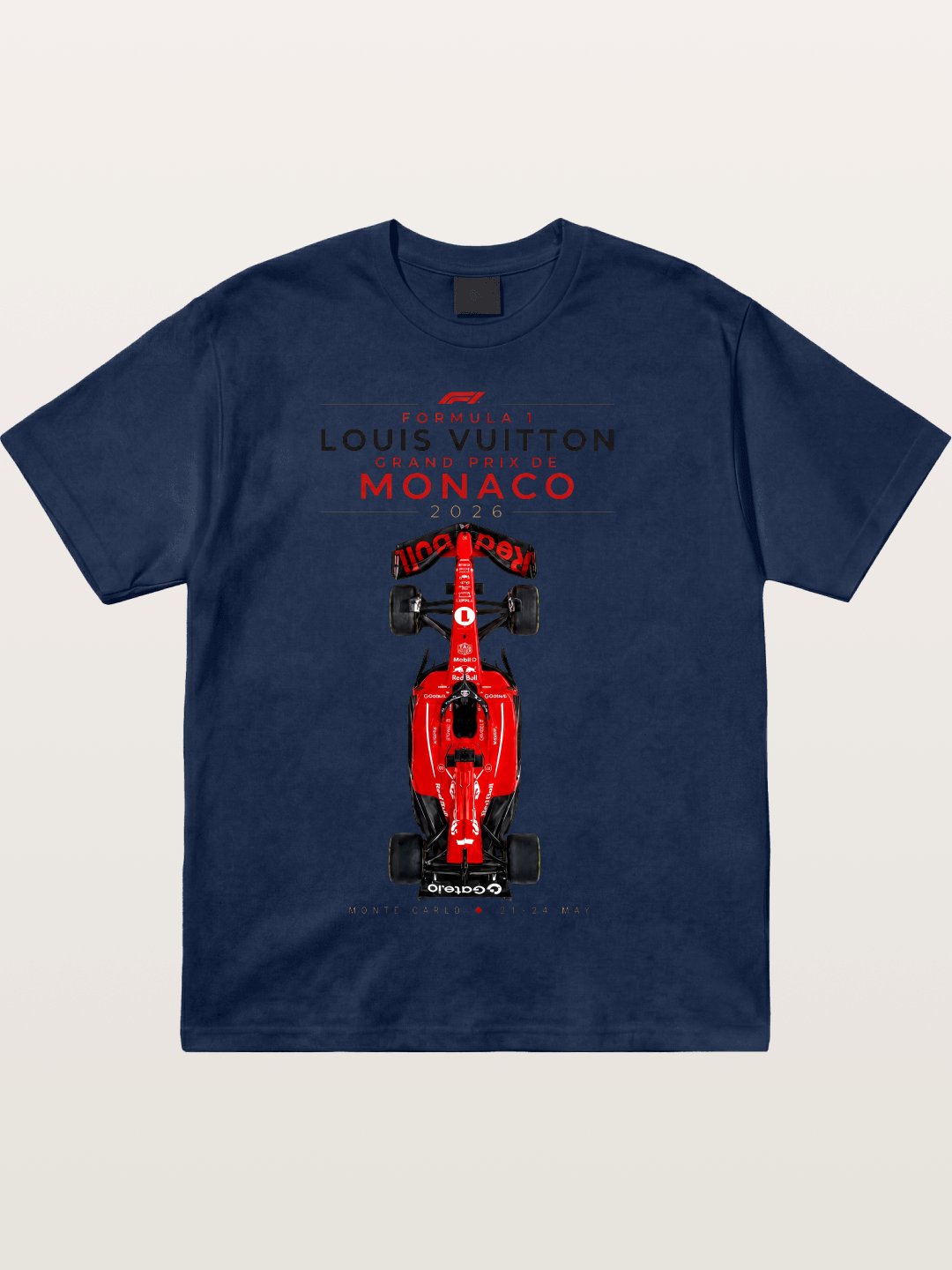 LV Monaco F1 Red Race Car Cotton T-shirt