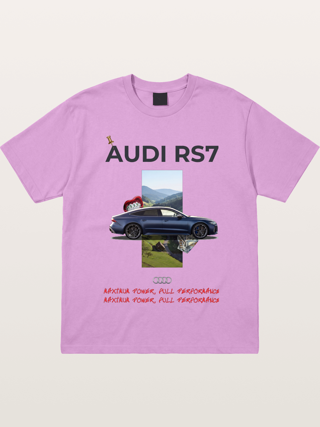 Audi RS7 Surreal Collage Art Gildan T-shirt