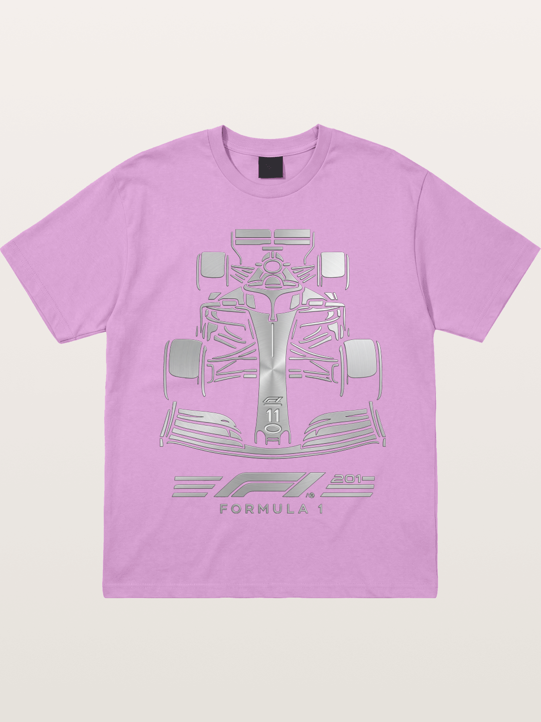Silver F1 Car Line Art Print Gildan T-shirt