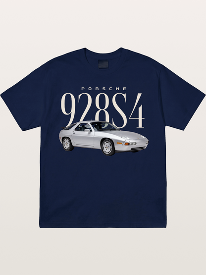 Porsche 928 S4 Silver Coupe Gildan T-shirt
