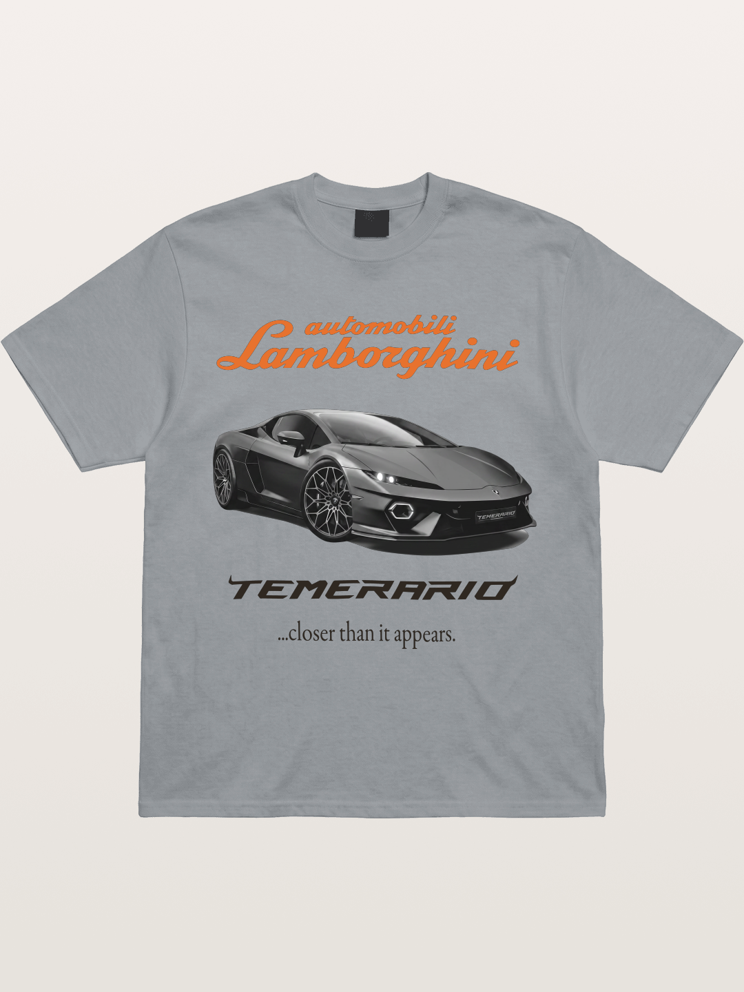 Lamborghini Temerario Grey Sports Car Gildan T-shirt
